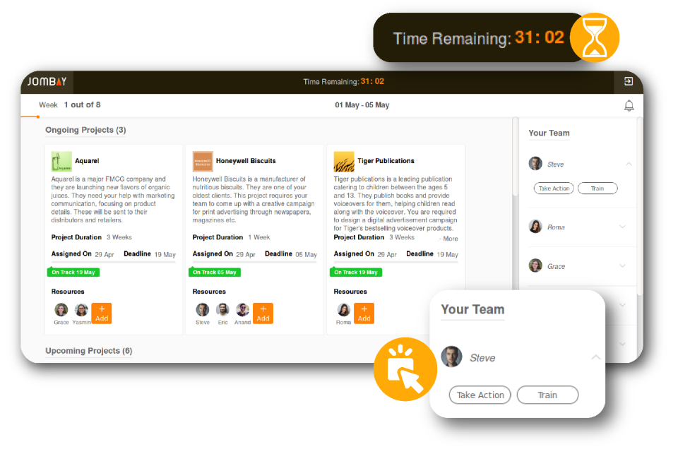 screenshot of Virtual Assessment Center Platform
